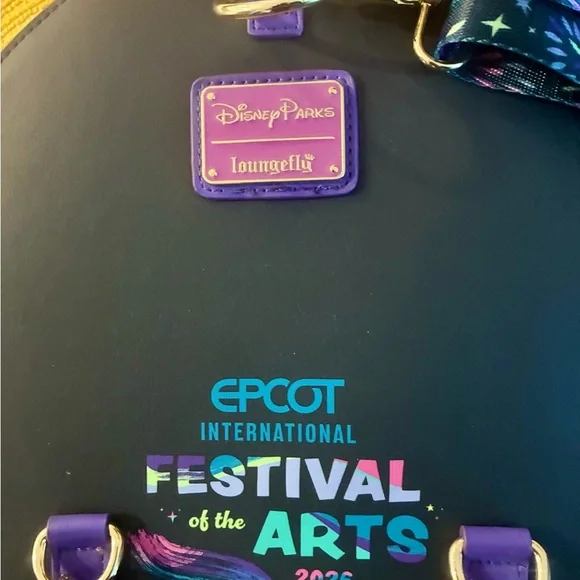 Disney Loungefly Epcot Figment Dragon Crossbody Bag - festival of arts - Picture 3 of 5